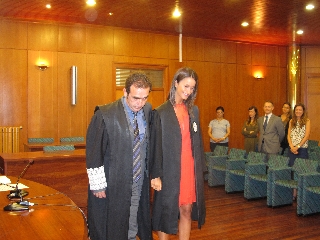 Ana Gómez González y su padrino, Luis Sánchez Gall